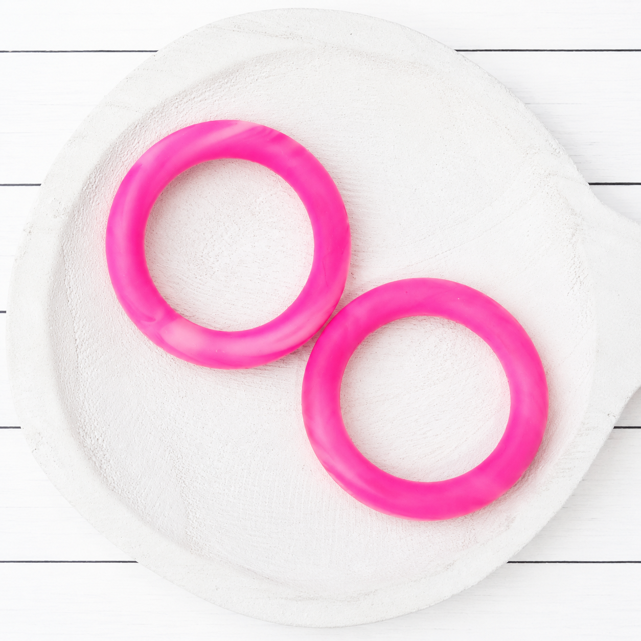 65mm Hot Pink Marble Silicone Ring