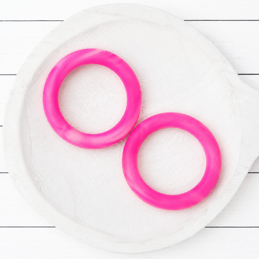 65mm Hot Pink Marble Silicone Ring
