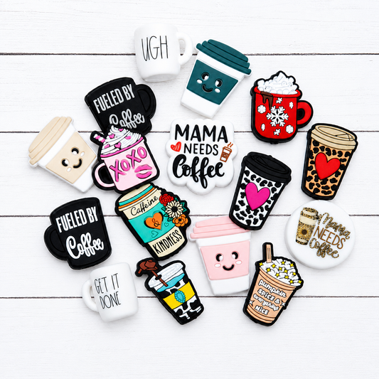 Coffee Silicone Focal Bead Mix