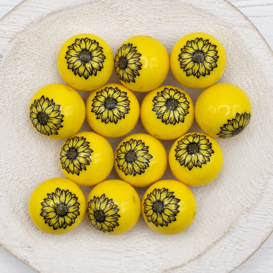 20MM Sunflower Yellow Beads