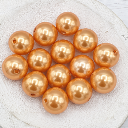 20MM Light Orange Pearl Beads
