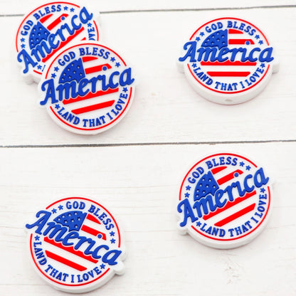 God Bless America Focal Bead