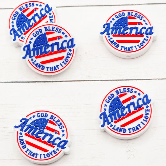 God Bless America Focal Bead