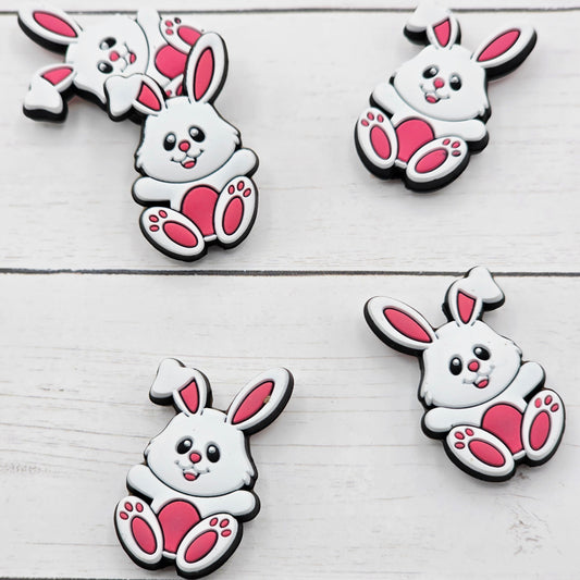 White Bunny Focal Beads