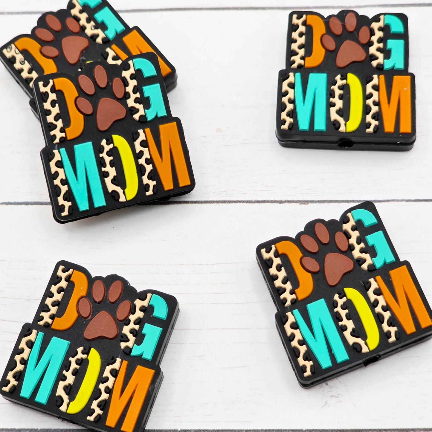 Leopard Dog Mom Focal Beads