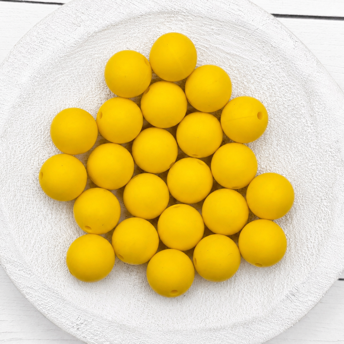 15mm Yellow Beads