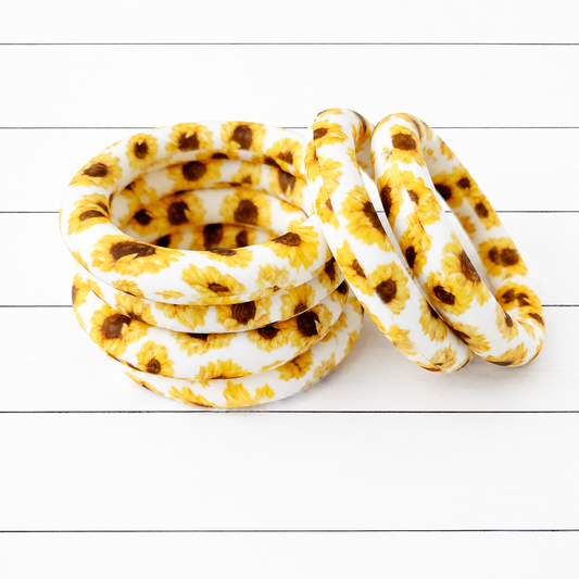 65mm Sunflower White Print Silicone Ring