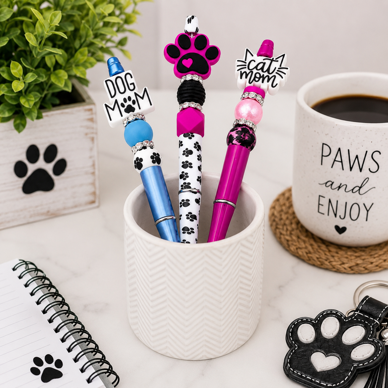 Fur Life Beaded Pen Set of 3