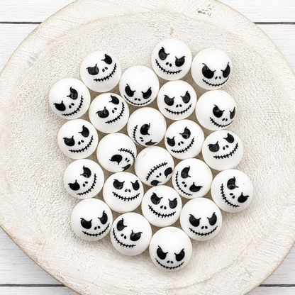 15mm Skeleton Face Beads