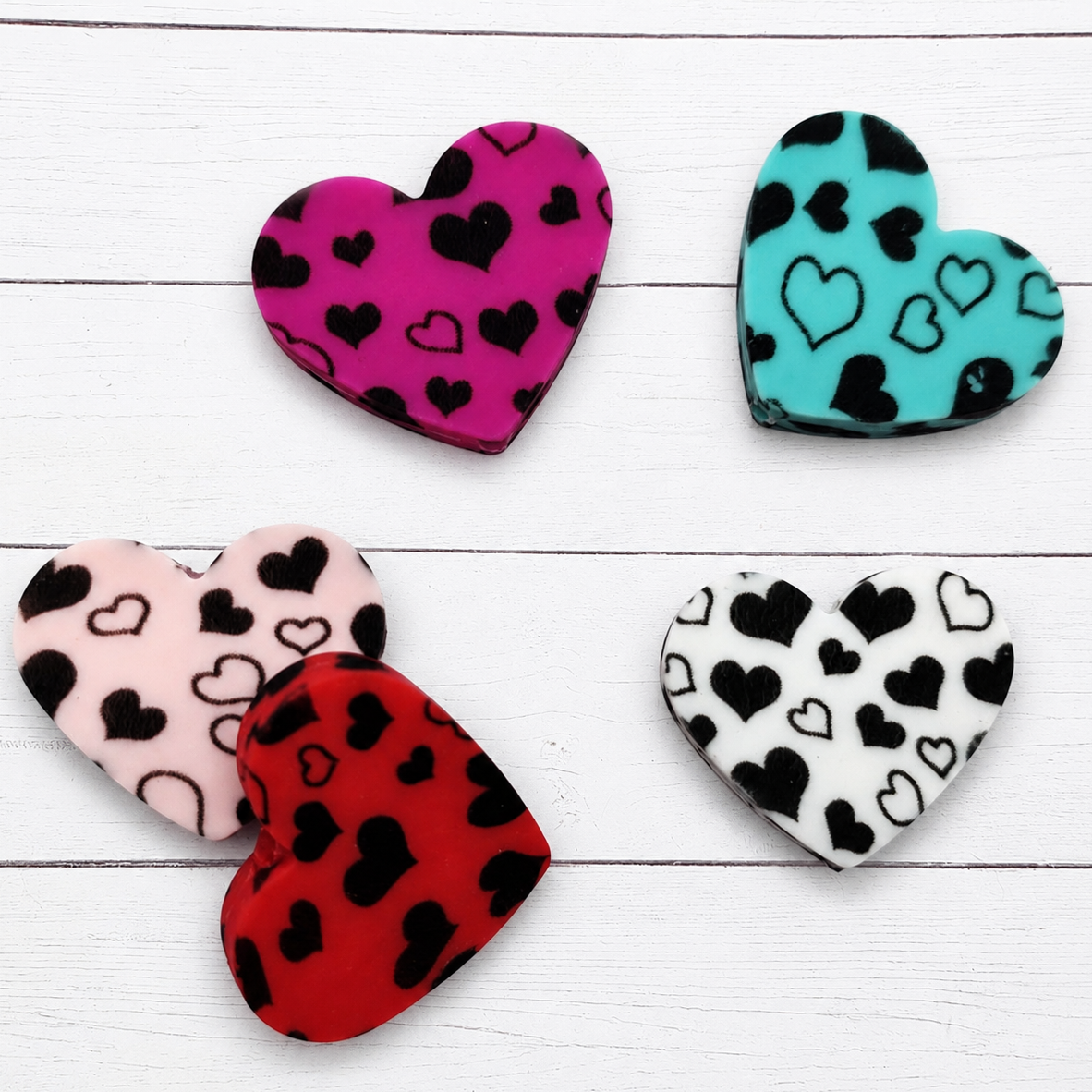Bubble Heart Focal Beads