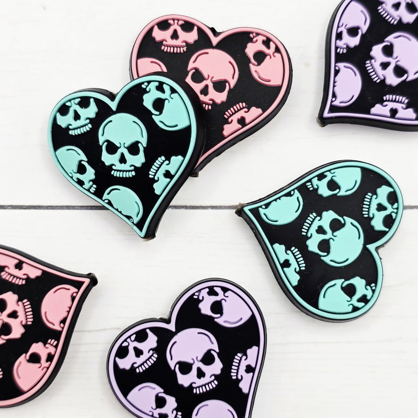 Skull Heart Focal Beads