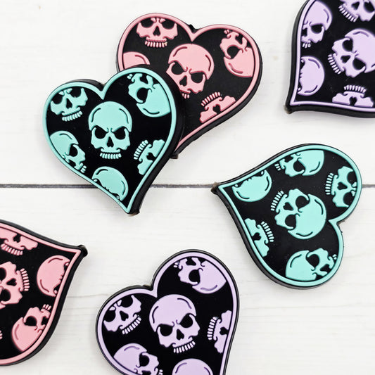 Skull Heart Focal Beads