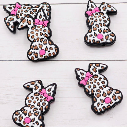 Leopard Bunny Focal Beads