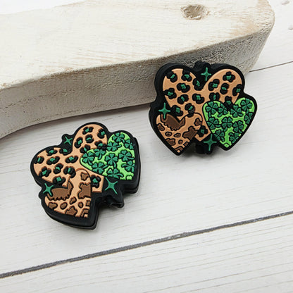 Heart Shamrock Focal Beads