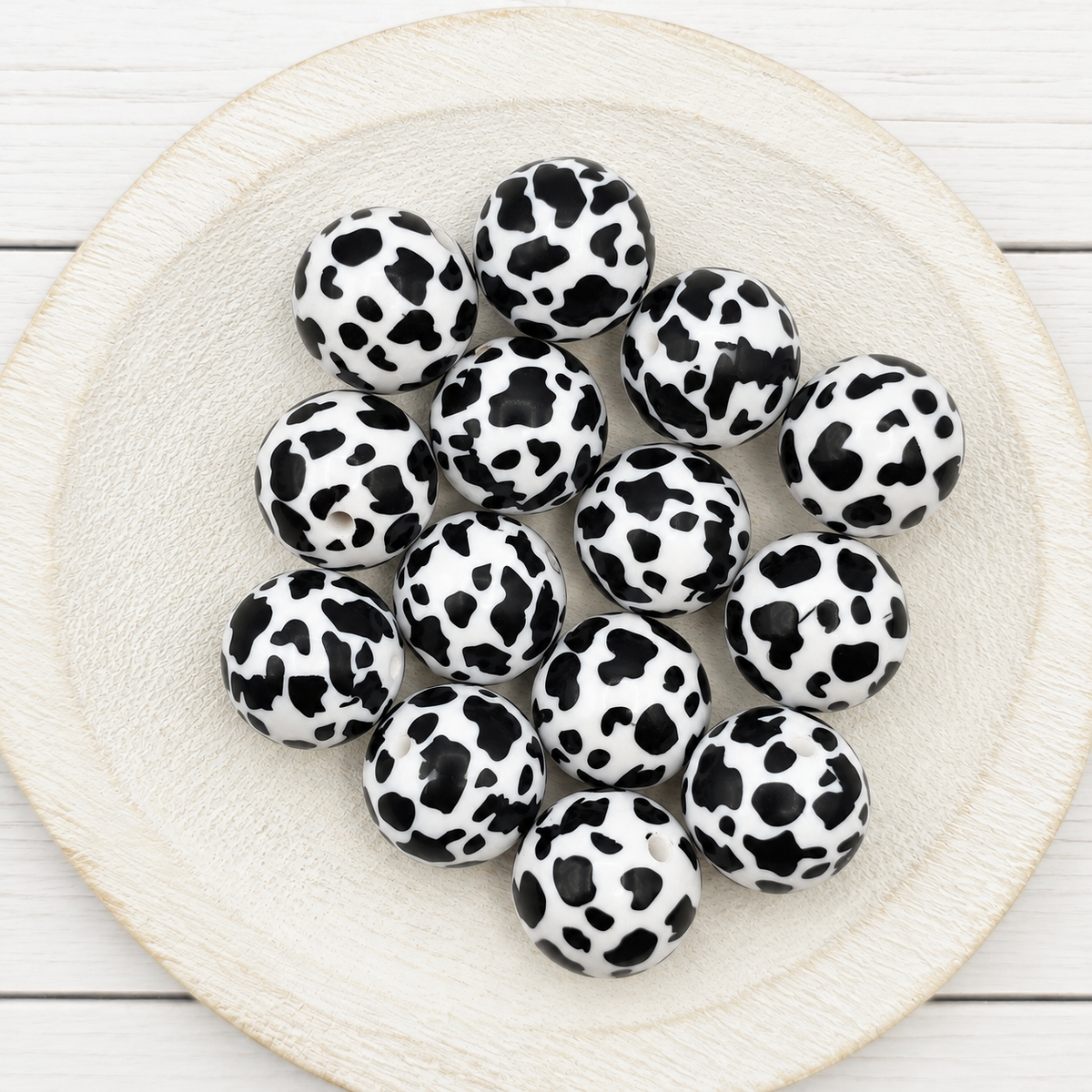 20mm Cow Print Beads