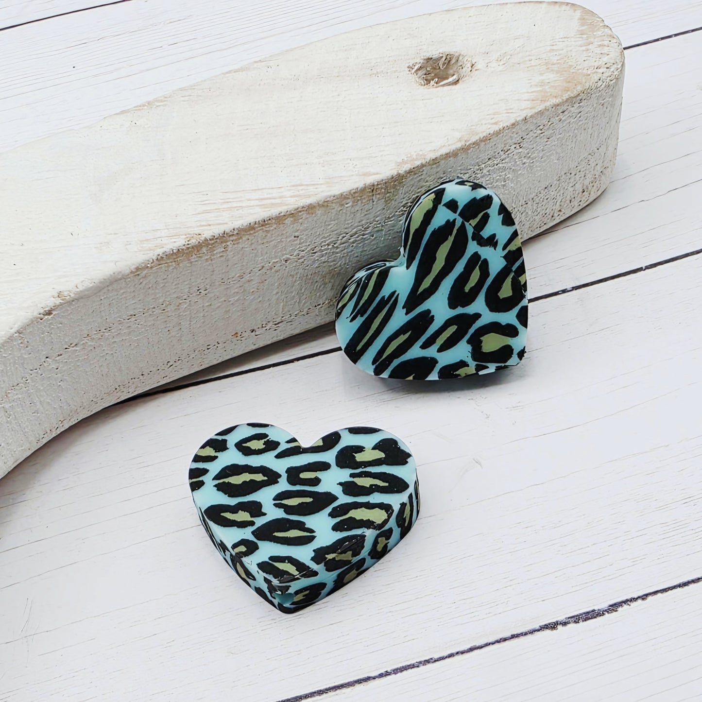 Leopard Heart Focal Bead