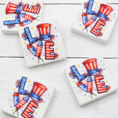 USA Love Focal Beads