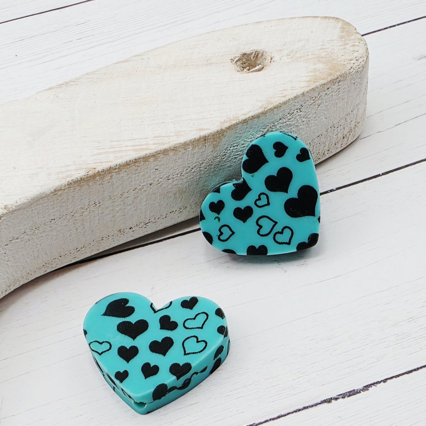Bubble Heart Focal Beads