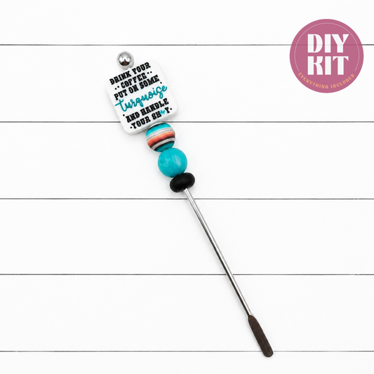 Turquoise & Coffee Vibes Stir Stick Kit