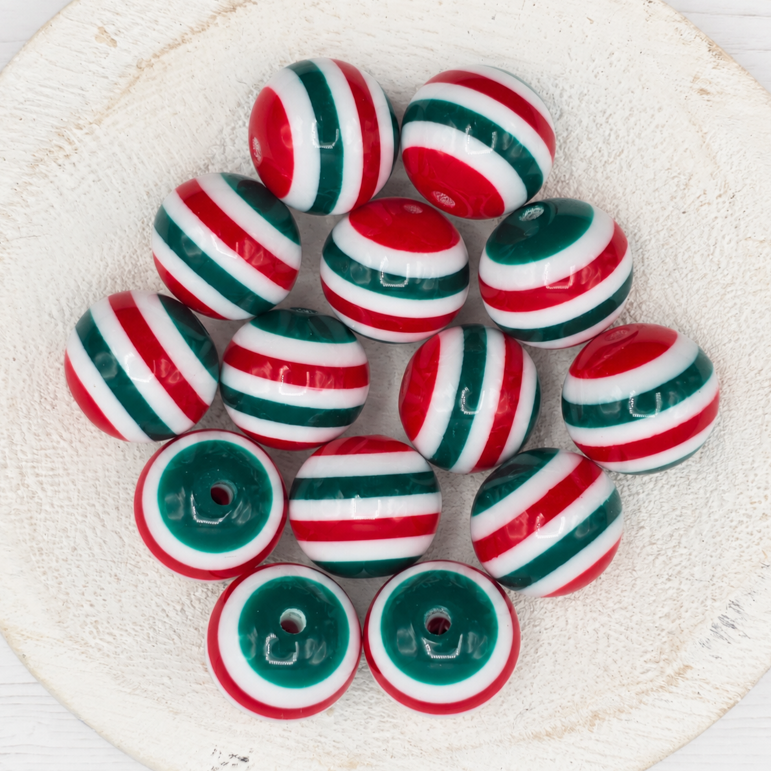 20mm Christmas Print Beads