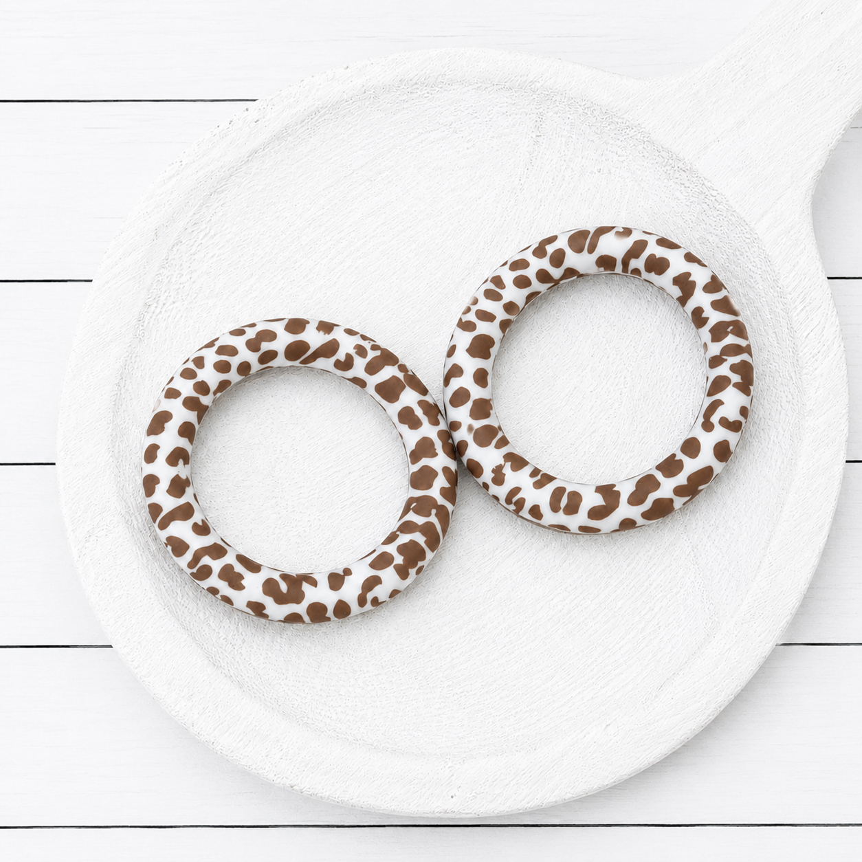 65mm Brown Cow Print Silicone Ring