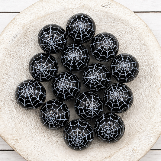 20MM Black Spider Web Beads