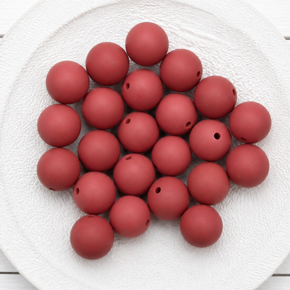 15mm Light Maroon Beads