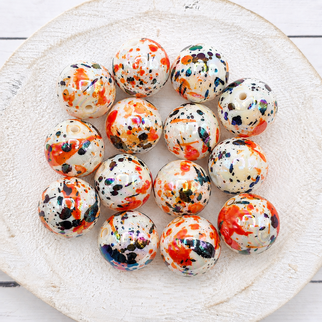 20MM Halloween AB Splatter Beads