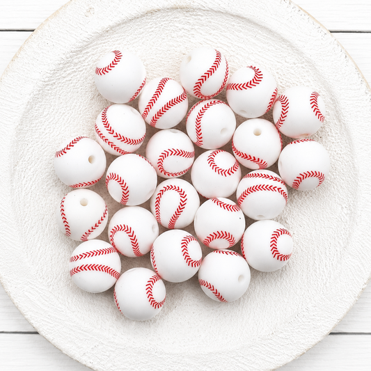 15mm Baseball Beads