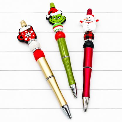 He's A Mean One Beaded Pen Set of 3