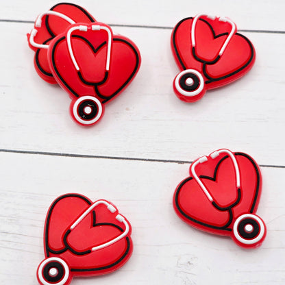Red Heart Stethoscope Bead