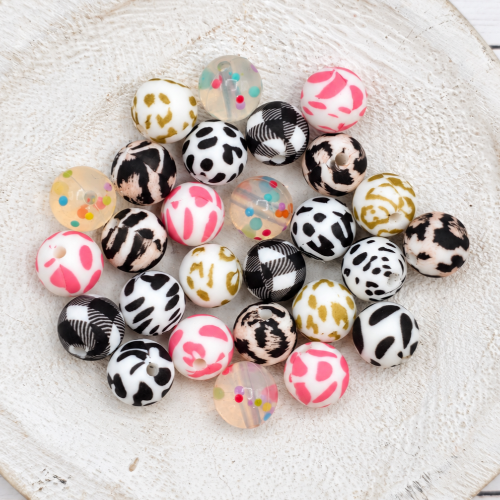 12mm Silicone Print Beads