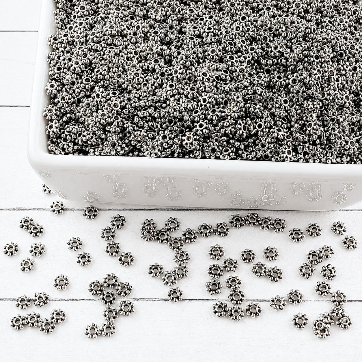 4mm Daisy Spacer Beads