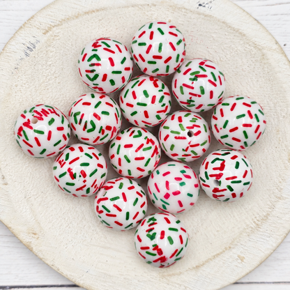 20mm Christmas Print Beads