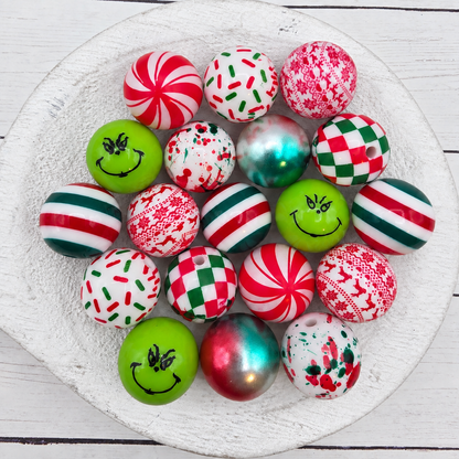 20mm Christmas Print Beads