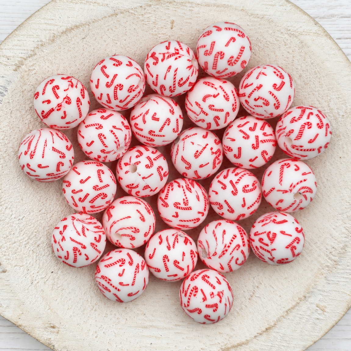 15mm Christmas Print Beads