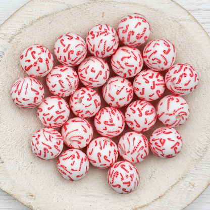 15mm Christmas Print Beads