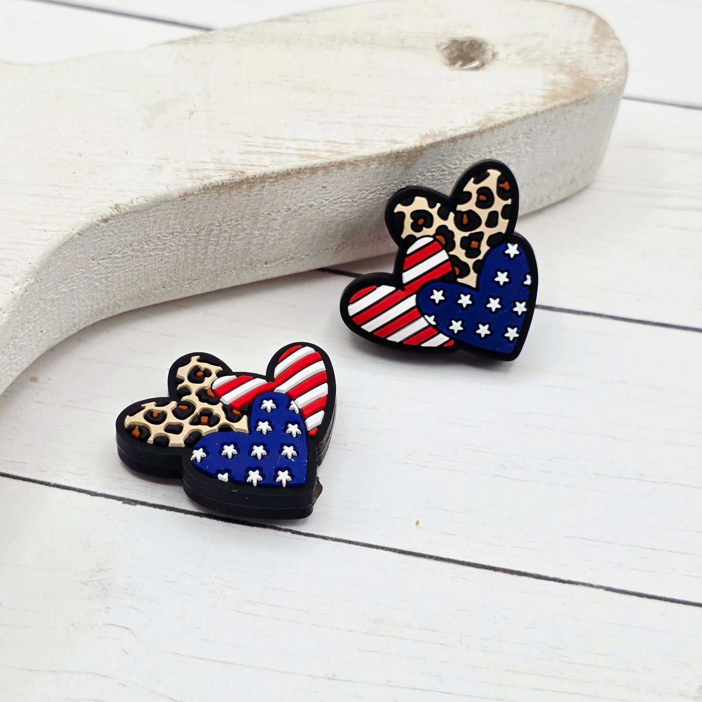 USA Hearts Focal Beads