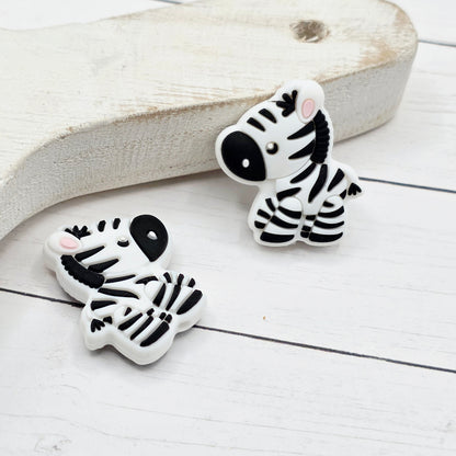 Zebra Silicone Beads