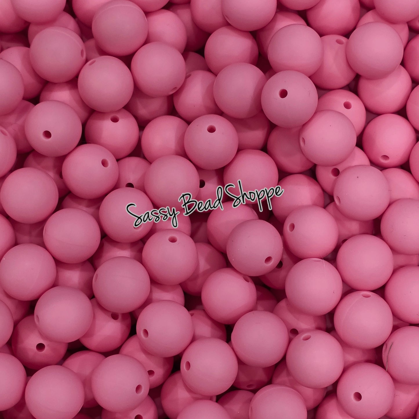 15mm Rouge Pink Silicone Beads