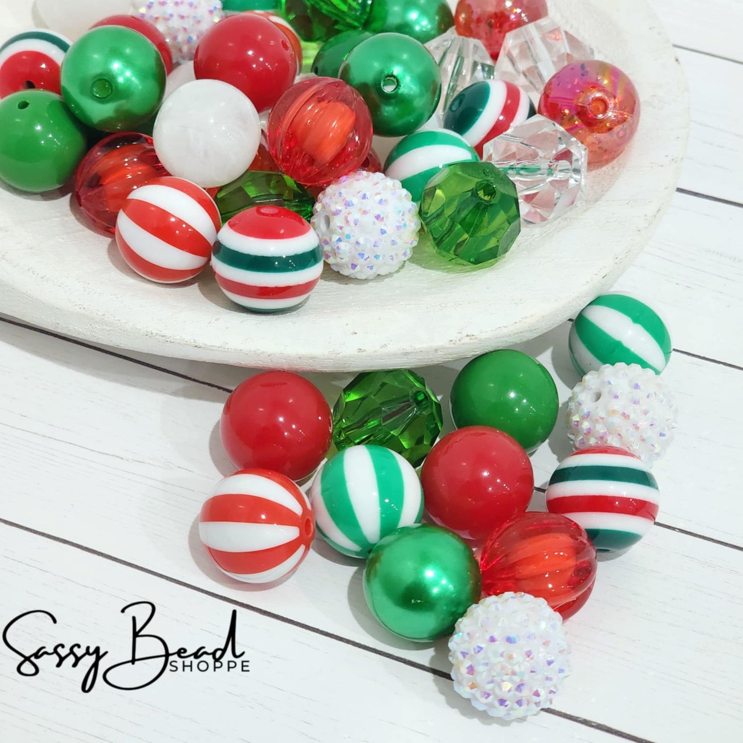 Peppermint Christmas Bead Mix