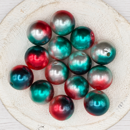 20mm Christmas Print Beads