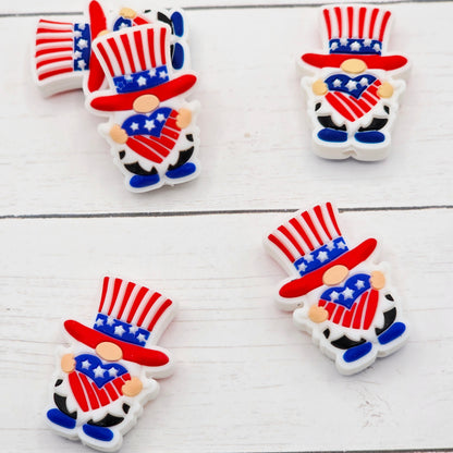 USA Gnome Focal Beads