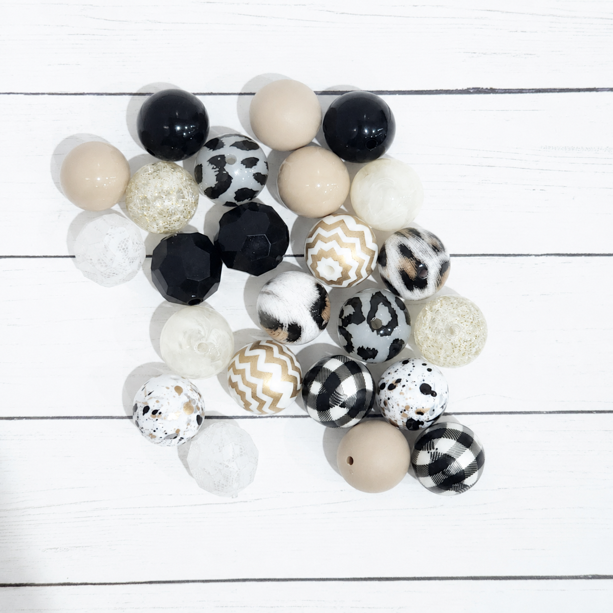 Leopard and Lace Bead Mix