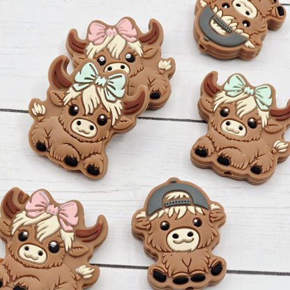 Highland Cow Baby Focal Beads