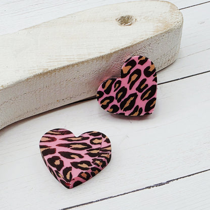 Leopard Heart Focal Bead