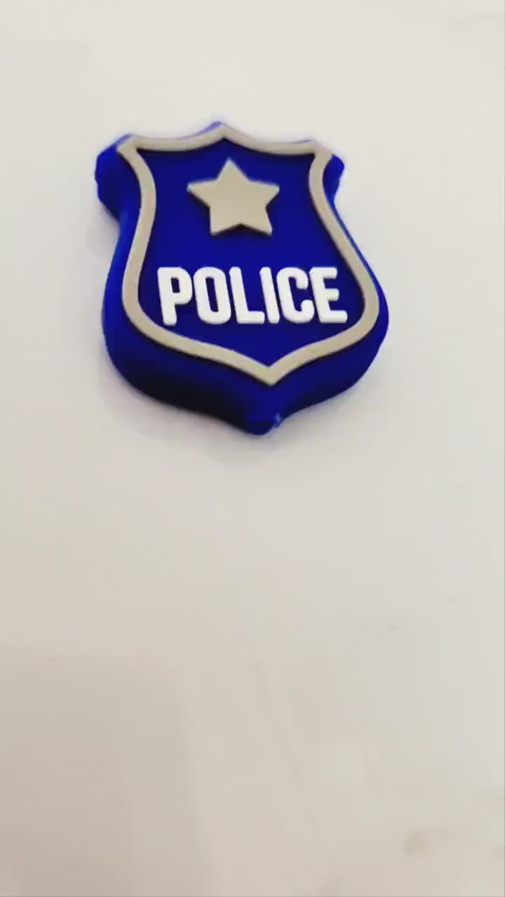 Blue Police Badge Bead