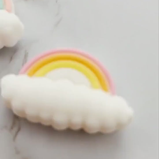 Rainbow Cloud Focal Bead, Pink Peach Yellow