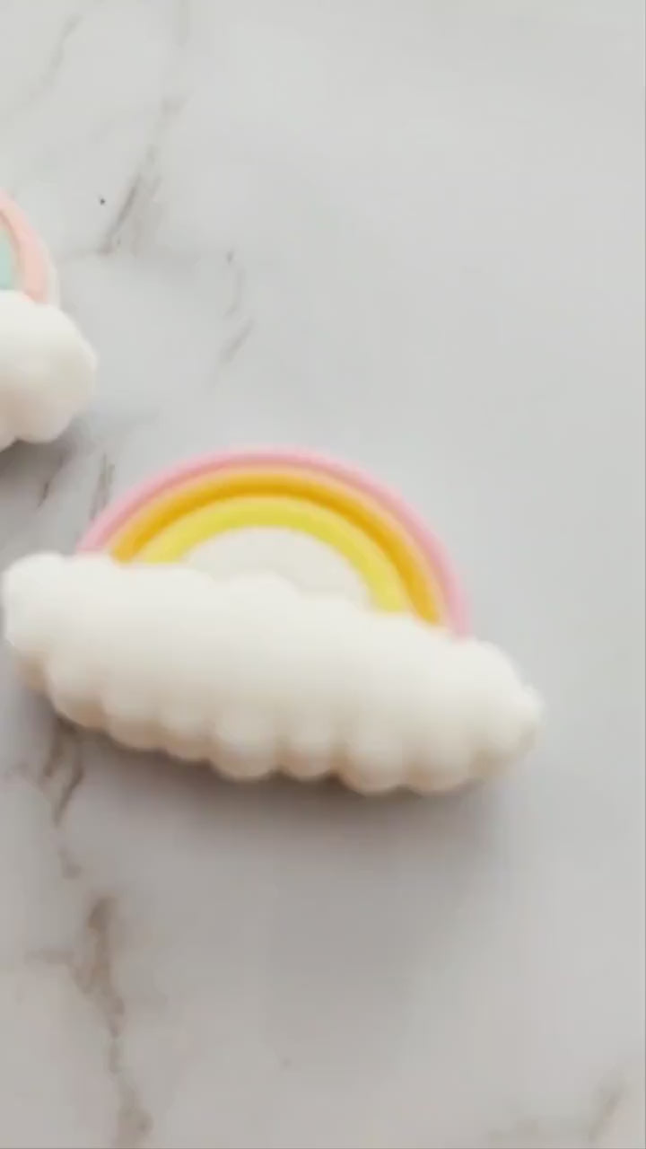 Rainbow Cloud Focal Bead, Pink Peach Yellow