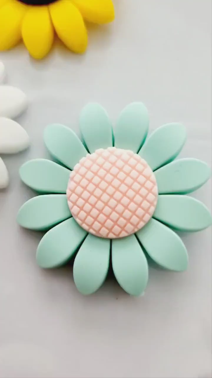 40mm Pink Daisy LARGE Beads